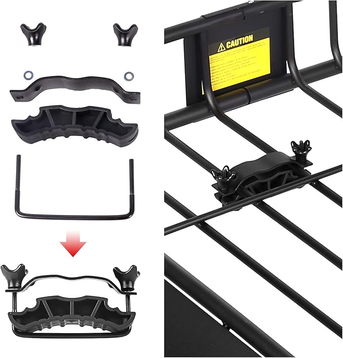 XCAR Roof Rack Basket Rooftop Cargo Carrier with Extension Black Car Top Luggage Holder 64"x 39" Universal for SUV Cars