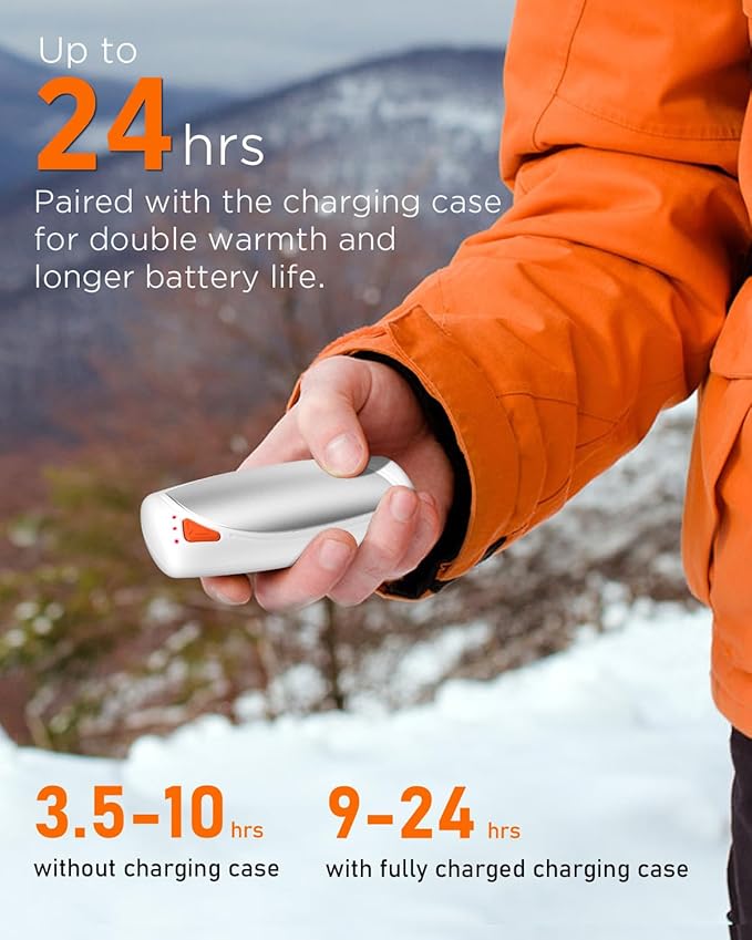 Hand Warmers Rechargeable with Charge Case, 2 Packs 14,000mAh Electric Hand Warmer Battery Powered Dual Sided Reusable Long Battery Life Portable Pocket Heater Gifts for Men Women Golf, Hunting Gear