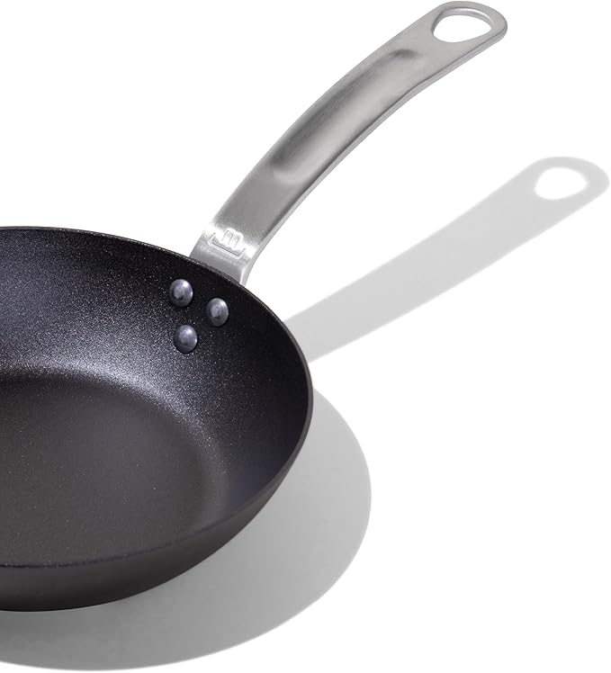 Made In Cookware - Seasoned 8" Blue Carbon Steel Frying Pan - (Like Cast Iron, but Better) - Professional Cookware - Crafted in Sweden - Induction Compatible