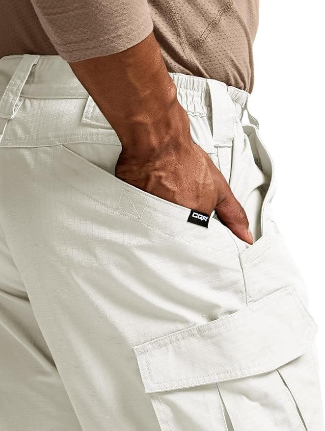 CQR Men's Tactical Pants, Water Resistant Ripstop Cargo Pants, Lightweight EDC Work Hiking Pants, Outdoor Apparel