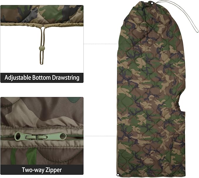 LOOGU Camo Blanket Waterproof Insulation Poncho Liner for Outdoor Camping, Hiking, Hunting, Survival, Backpacking, Picnicking
