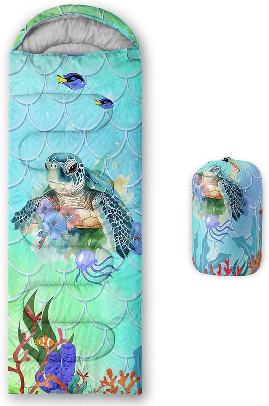 Kids Sleeping Bag for Boys Girls,Checkerboard Cat Print-Lightweight Warm Portable Outdoor Indoor-Waterproof Cold Weather Resistant Sleeping Bag for Camping Hiking