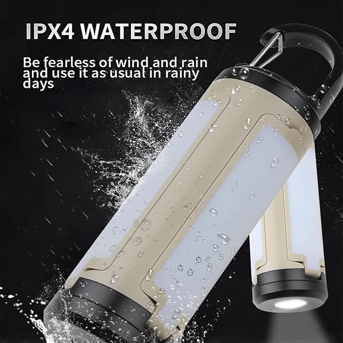 Foldable LED Camping Lights Rechargeable,1200mAh LED Camping Lantern with 6 Modes Lighting, Portable Flashlight, Multifunctional Tent Lights for Camping, Hiking, Fishing, Emergencies - 1 Pack