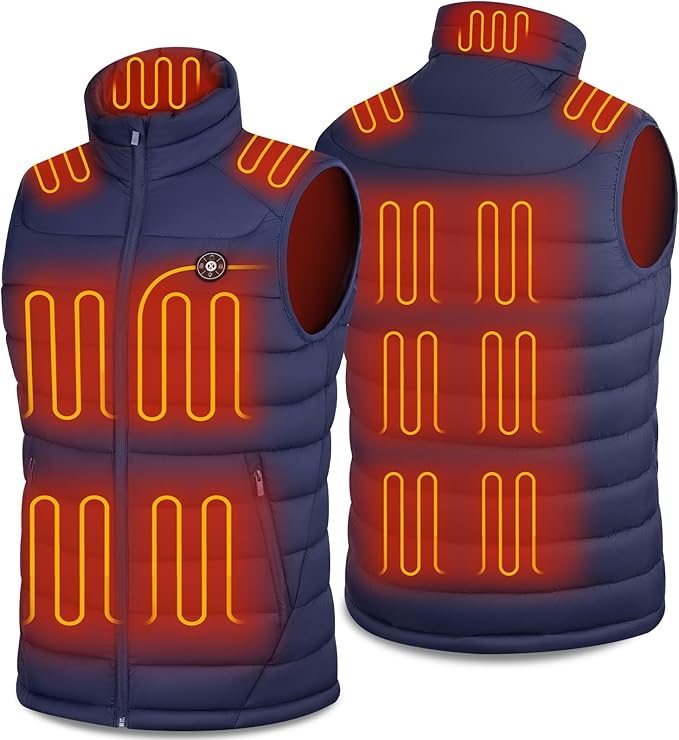 Heated Vest for Men with Battery Pack Included 16000mAh, 15 Heating Zones Electric Winter Warm Heating Jacket
