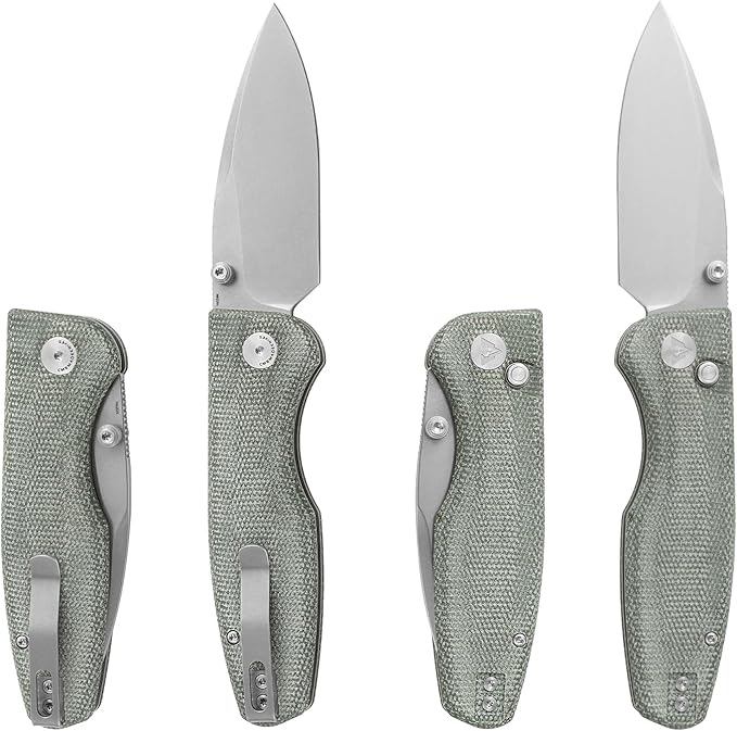 CMB Predator V3 Pocket Folding Knife for EDC with 3.42" Micarta Handle 14C28N Steel Blade Camping Hiking Knife with Pocket Clip for Men Women CMB-19 (CMB-19A)