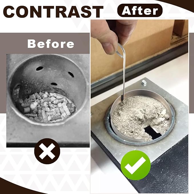 2 Pack Ash Remover Compatible with Pit Boss Camp Chef Pellet Grill Burn Pot Stainless Steel Pellet Grill Burn Pot Cleaning Accessories Ash Away Cleaning Ash Remover for Burner Gridiron