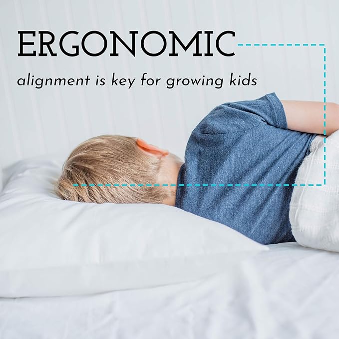 Little Sleepy Head Toddler Pillow with Pillowcase 13x18 - Kids Pillow for Sleeping - Better Neck Support Ergonomic Pillow and Toddler Pillowcase - Best Pillows for Kids (Sage)