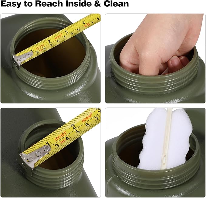 RedSwing 4 Gallon/18.5L Thickened Portable Water Container with Spigot, Water Storage Carrier for Camping Outdoor Hiking, BPA Free,Green