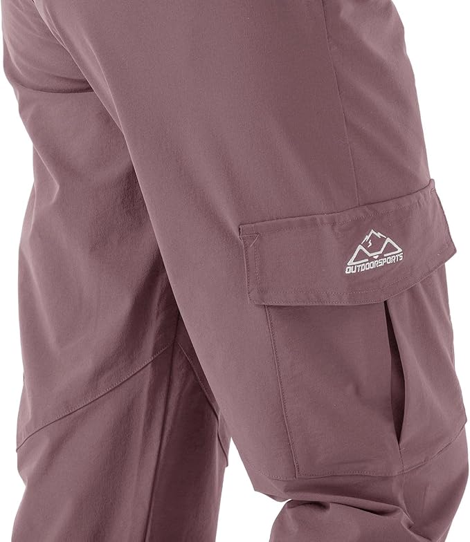 Rdruko Women's Hiking Cargo Pants Water-Resistant Quick Dry UPF 50+ Travel Camping Work Pants Zipper Pockets