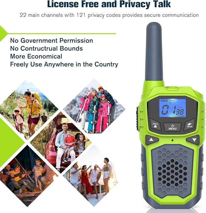 Walkie Talkies for Kids,Long Range 2 Way Radio 22CH VOX,Birthday Gift,Family Walkie Talkie for Camping Hiking Indoor Outdoor,Toys Gifts for 6-12 Years Old Boys Girls(No Batteries)