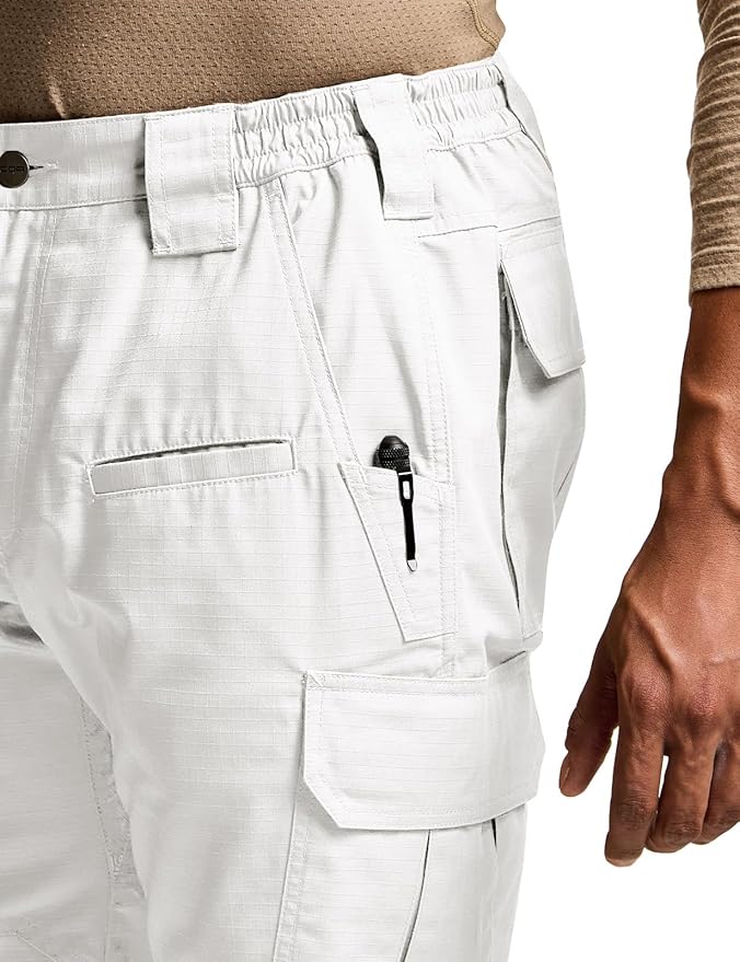 CQR Men's Tactical Pants, Water Resistant Ripstop Cargo Pants, Lightweight EDC Work Hiking Pants, Outdoor Apparel