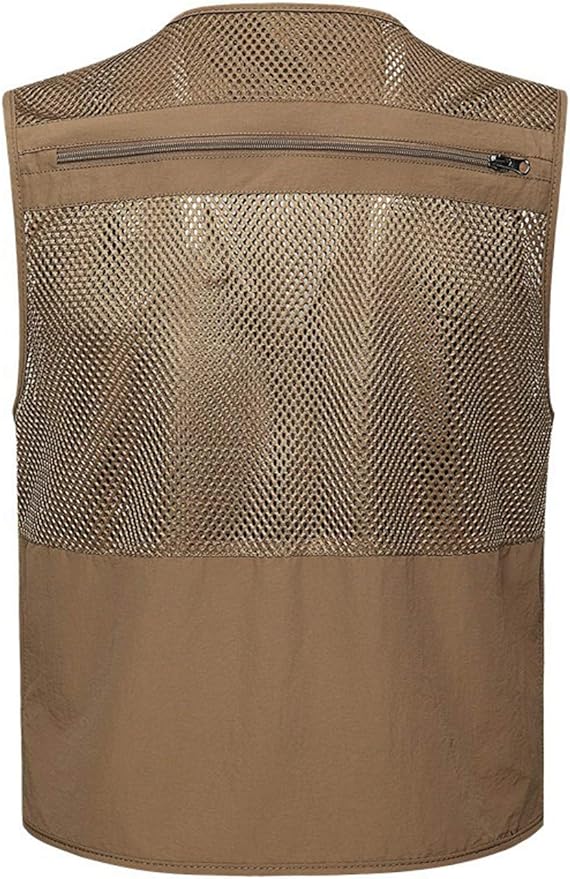 Lentta Men's Fishing Vest Summer Outdoor Lightweight Work Photo Vest 16 Pockets