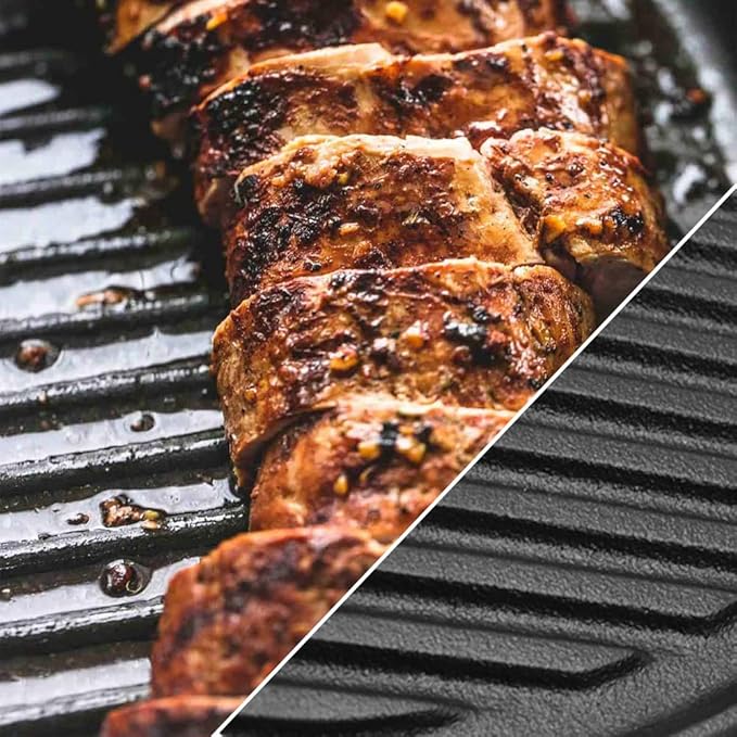 Reversible 12-Inch Double Handled Cast Iron Stovetop Grill/Griddle