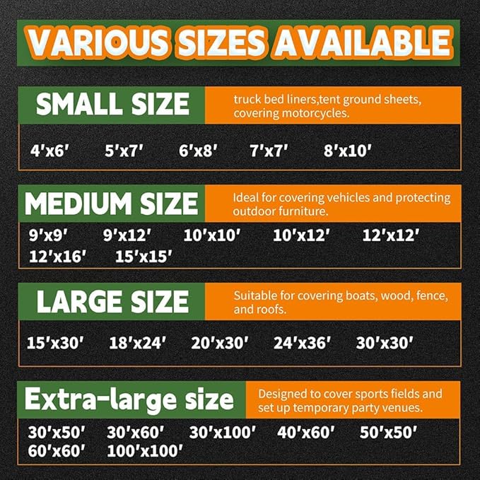 RAINDEWAY Large Tarps 18x24 Feet, 5.5 Mil - Multipurpose Waterproof Poly Tarp Cover with Metal Grommets and Reinforced Edges, Silver/Blue