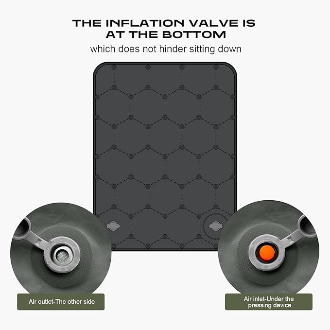 ETROL Portable Inflatable Seat Cushion, Lightweight Camping Air Sitting Pad with Storage Bag and Repair Cloths, Waterproof Air Bleacher Seat Cushion