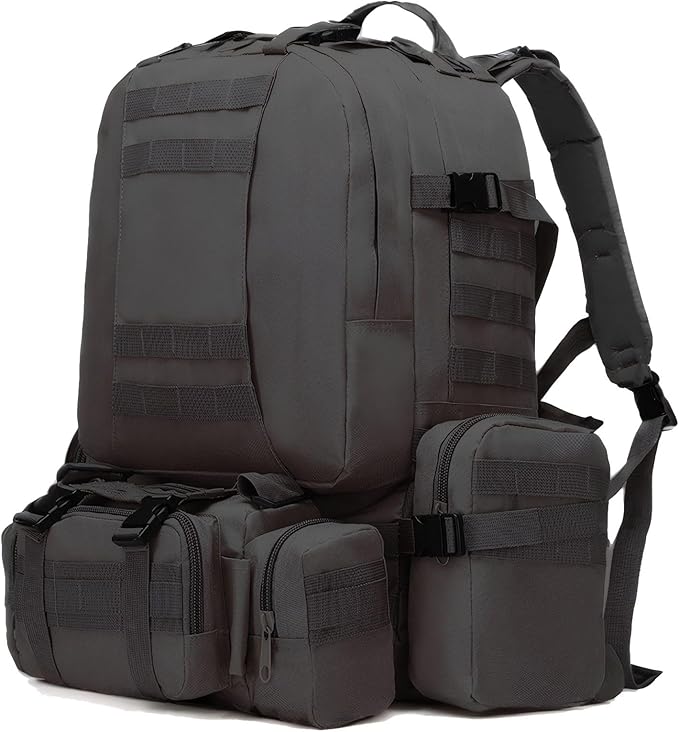 Military Tactical Backpack for Men 60L Waterproof Bug Out Bag Survival Rucksack Go Bag Emergency Molle System Army 3 Day Assault Pack for Hiking Hunting Camping Black
