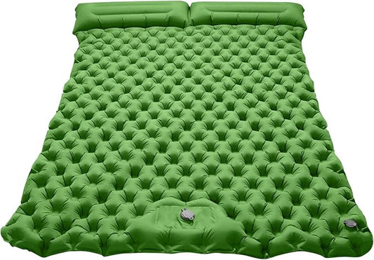 Ergocar Camping Sleeping Pad, Thick Inflatable Sleeping Pad with Pillow, Built-in Pump, Lightweight Camping Inflatable Mattress with Waterproof Nylon Fabric, Suitable for Camping, Backpacking, Hiking