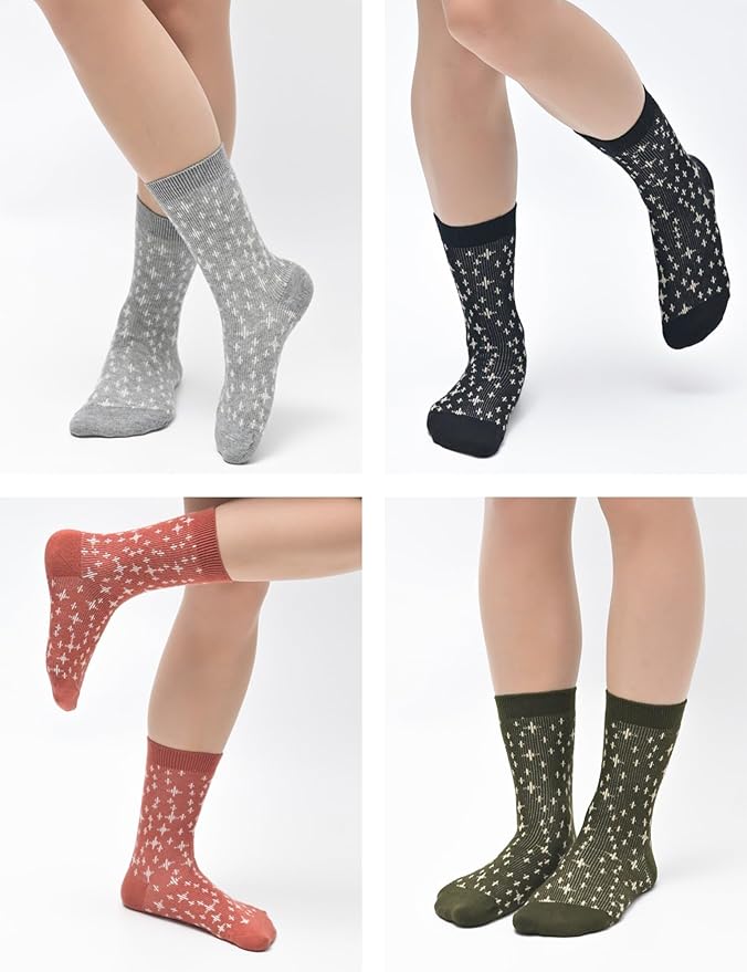 Womens Merino Wool Socks Cozy Warm Hiking Boot Socks Gifts for women,4 Pairs(Size 5-10)