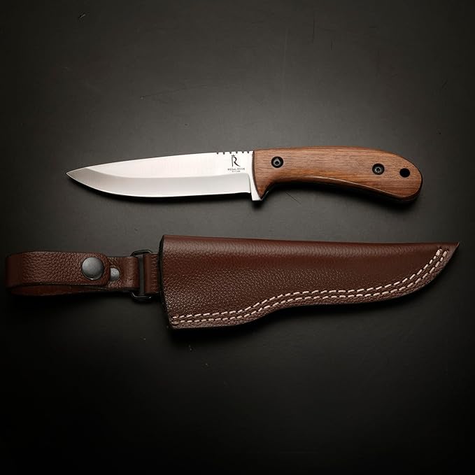 Bushcraft Knife Full Tang, 9-Inch High Carbon Steel Fixed Blade Knife With Sheath, Outdoor Scandi Knife, Tactical, Camping Survival For Hunting, Carving & Hiking