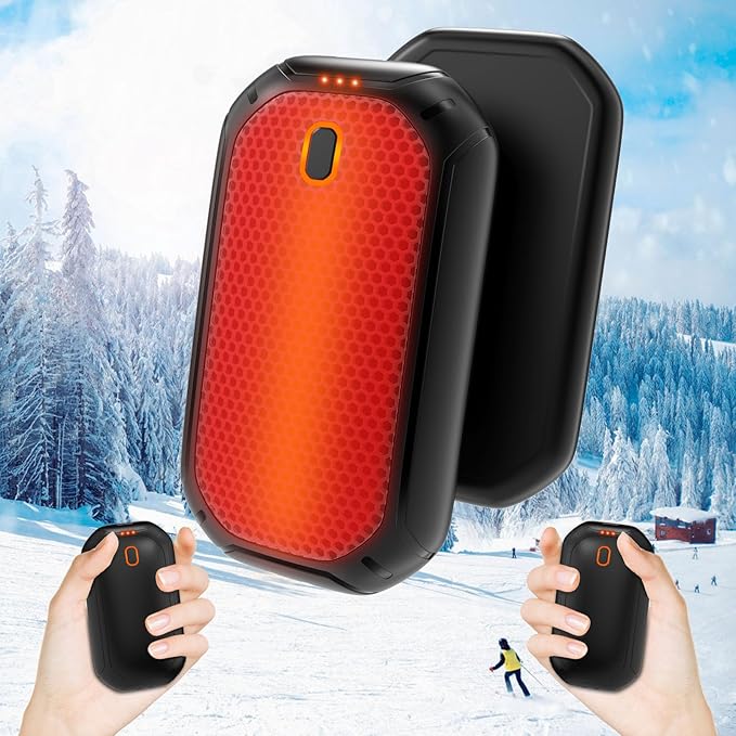 2 Pack Hand Warmers Rechargeable, 2025 New Portable Magnetic Electric with 12hrs Warmth, Double-Sided Heating Pocket Size for Outdoors, Camping - Winter Gifts for Women Men