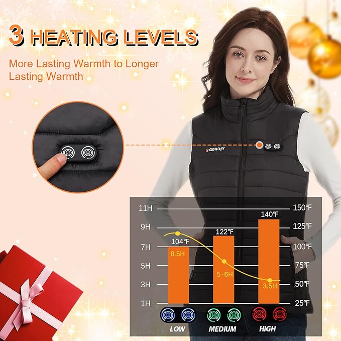 Heated Vest for Women with Battery Pack-Women's Lightweight Heating Vest Outer-wear