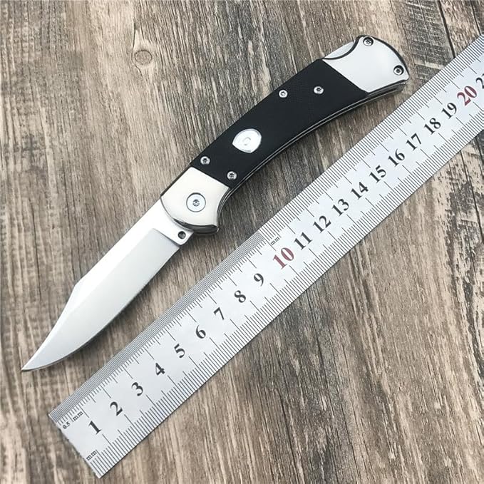 3'' 440C Clip Point Blade Black G10 Handle Back Lock Folder Opening,Camping EDC Tool Folding Pocket Knife Everyday Carry,Gift for Men