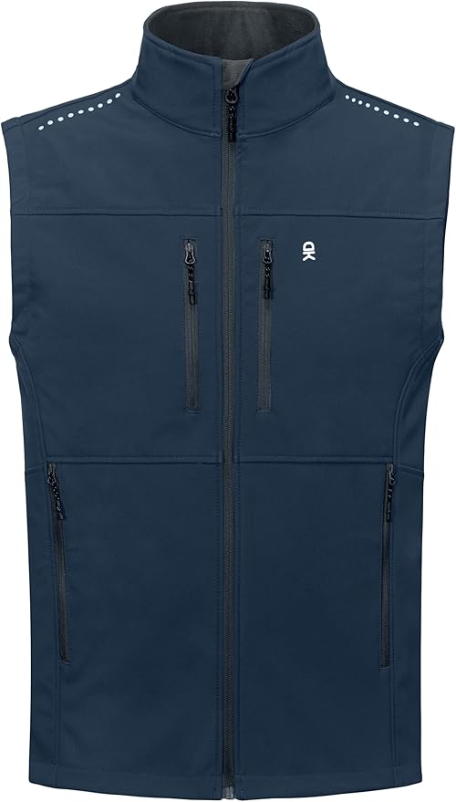 Little Donkey Andy Men's Golf Vest Warm Fleece Lining Hiking Vests Zip Up Sleeveless Outerwear Jacket