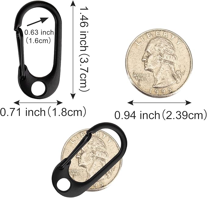 SWATOM Small Mini Carabiner Clip Tiny Spring Snap Hook Keychains Micro Carabiners for Paracord EDC Alloy Key Rings Outdoor Hiking Fishing Camping Backpack Accessories
