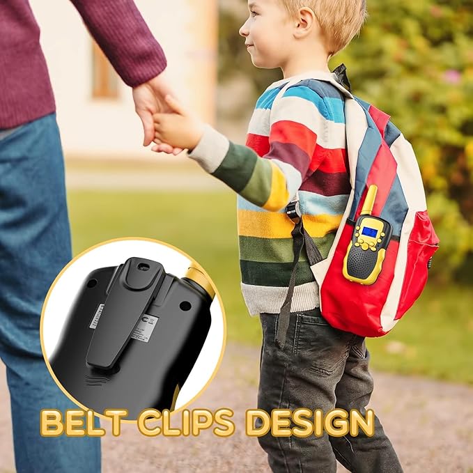 Selieve Toys for 4-14 Year Old Children's, Walkie Talkies for Kids 22 Channels 2 Way Radio Toy with Backlit LCD Flashlight, 3 Miles Range for Outside, Camping, Hiking (Yellow)