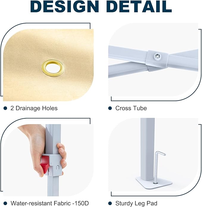 MASTERCANOPY 13x13 Pop-Up Canopy Tent Instant Shelter Outdoor Canopy with Wheeled Bag (Brown&Khaki)