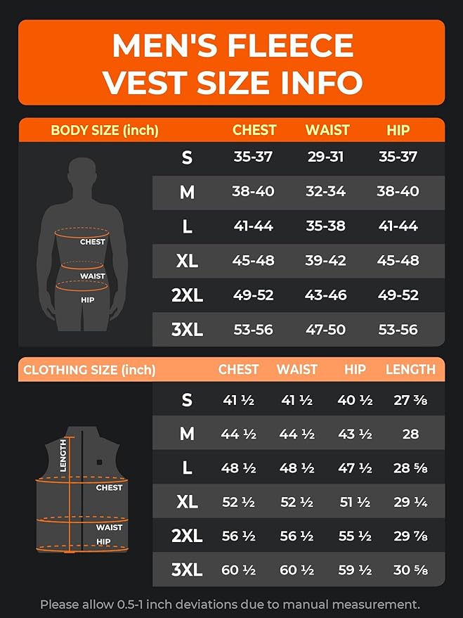 ORORO Men's Lightweight Heated Sweater Fleece Vest with 4 Heat Zones, Heated Recycled Fleece Vest (Charger Not Included)