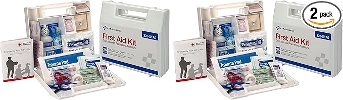 First Aid Only 223-U 25 Person Bulk First Aid Kit, 106-Piece Kit, White (Pack of 2)