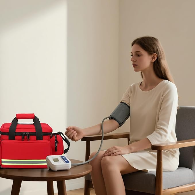 First Aid Bag Empty First Responder Bag,First Aid Kits Storage,Trauma Bag with Detachable Dividers, Medical Bag for Nurses,Ideal for EMT, EMS,Paramedics,Home Health Care(Bag Only)