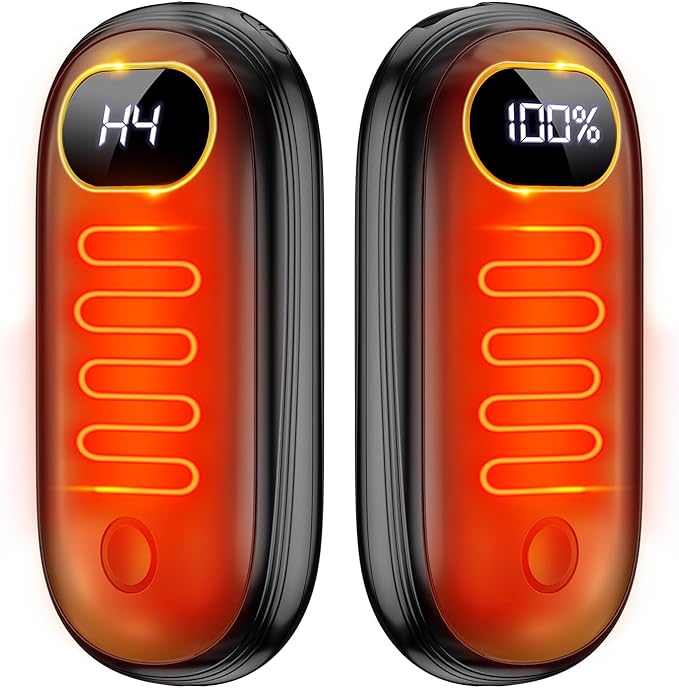 Hand Warmers Rechargeable - Electric Hand Warmers Rechargeable 2 Pack Heat Up to 131℉ with 18Hrs Warmth, Electronic Portable Pocket Heater for Golf Raynauds Camping, Gifts for Women Man