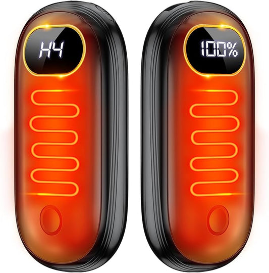 Hand Warmers Rechargeable - Electric Hand Warmers Rechargeable 2 Pack Heat Up to 131℉ with 18Hrs Warmth, Electronic Portable Pocket Heater for Golf Raynauds Camping, Gifts for Women Man
