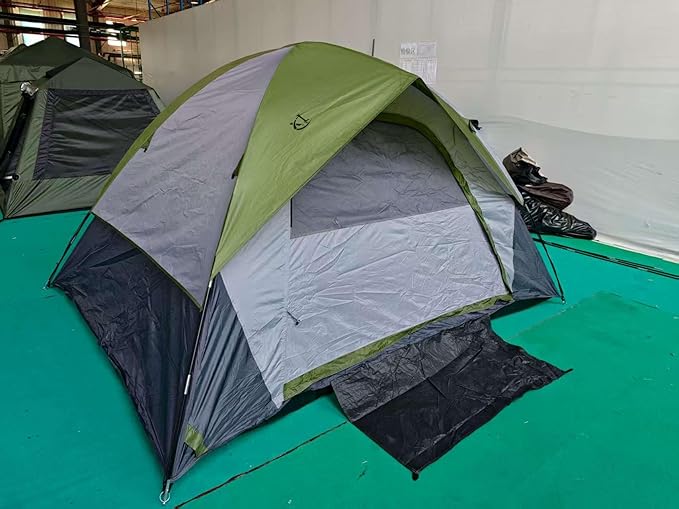 4 Person Dome Camping Tent, Double Layer Waterproof, Removable Rain Fly, for Outdoor Hiking, Fishing