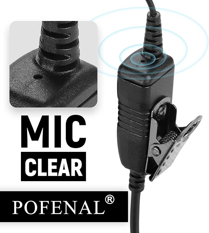 Motorola SL300 Earpiece & TLK 100 Walkie Talkie Headset | SL3500e/SL7550 Radio Headset with Mic PTT | Compatible with Motorola SL300/TLK100/SL1K/SL1M/SL4000(C-Shape, 1 Pack)