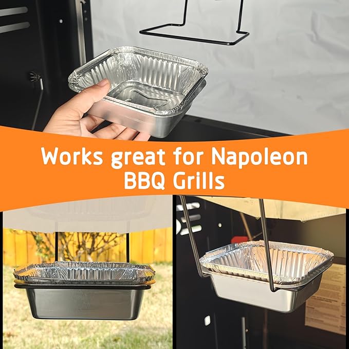 Uniflasy 20 Pack Drip Pan Liner Compatible with Napoleon Grills 62007, Grease Tray for Prestige I/II/V, Prestige PRO, Rogue, Mirage, Ultra Chef, Disposable Aluminum Foil Pan Replacement