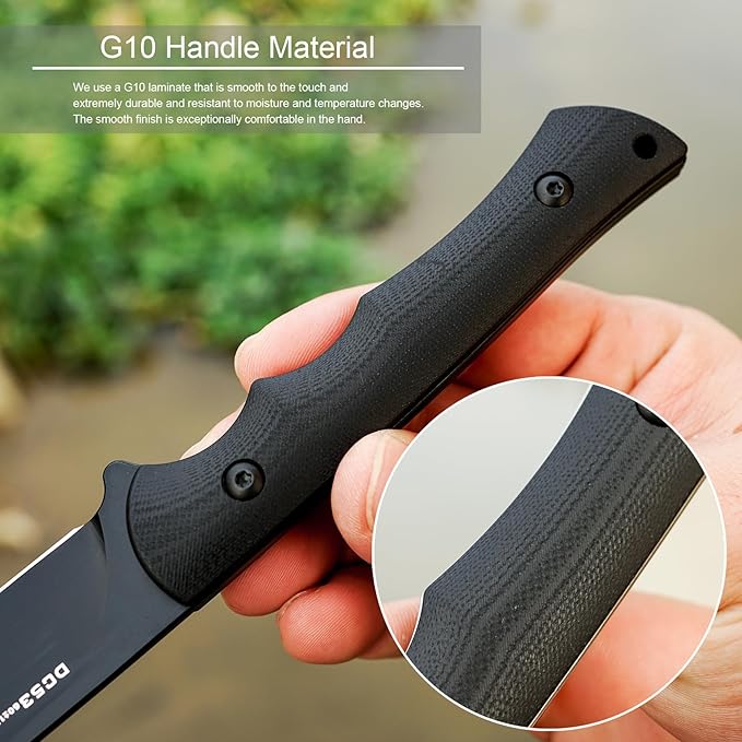 Fixed Blade Knife,3.86inch DC53 Steel Blade and G10 Handle,with Kydex Sheath,Fixed Blade EDC Tactical Knife for Men Women, Outdoor Hunting Hiking Survival Camping Knives.