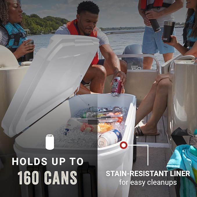 Coleman Marine Cooler with Fully Insulated UV Guard Lid & Body, Keeps Ice for 3+ Days, Great for Boating & Fishing, 52qt/100qt Wheeled/120qt Options