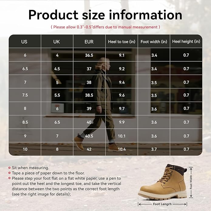 ANJOUFEMME Combat Hiking Boots for Women- Ladies Casual Outdoor Ankle Work Boots Lightweight Lace up Winter Shoes for Backpacking Trekking Walking