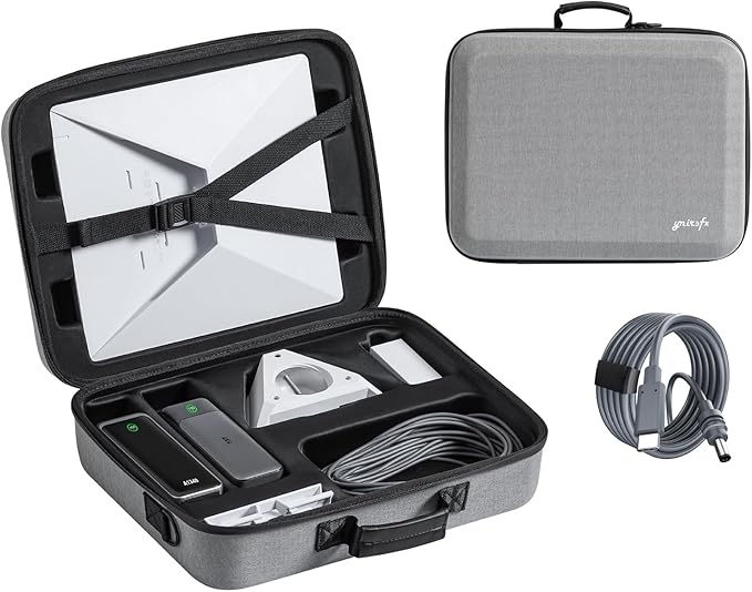 Starlink Mini Case, Hard Travel Carrying Case Rain proof for Starlink Mini, Compatible with 6.5 x 2.36 x 2.36 in Power Banks (Anker 737/A1340), Compact Size Holds More Accessories