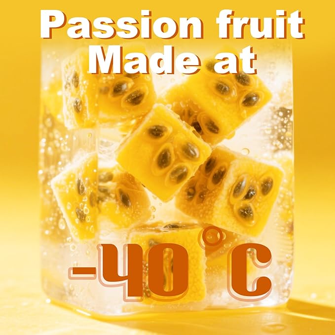 Freeze-Dried Passion Fruit Chunks 8.8oz/250g Bulk Bag - Unsweetened Crunchy Tropical Snack for Baking & Desserts, Yogurt/Smoothie Topping, Camping & Tea Time