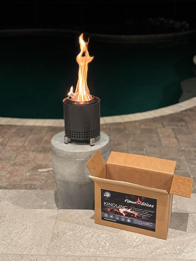 Flame Sticks Natural Wood Kindling 7–8 lbs of 5-6" Long Kiln-Dried Fire Starter Sticks, 100% Chemical-Free – Easy Lighting for Campfires, Fire Pits, Grills, Pizza Ovens & Wood Stoves