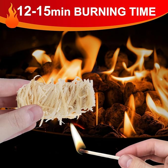 80 pcs Fire Starter - Natural Large-Size Fire Starters for Fireplace, Pellet Stove & Wood, Campfires, Camping, Fire Pit, Smoker, BBQ, Chimney - Fire Starters for Grill, Charcoal Starter (80)