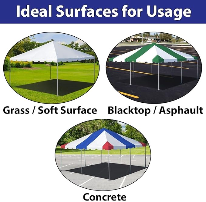 Party Tents Direct 10x10 Heavy-Duty Waterproof Canopy Tent - Steel Frame Outdoor Gazebo for Weddings, Parties & Camping - Red, White and Blue Vinyl Cover