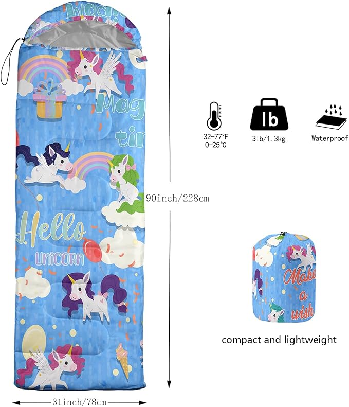 Print sleeping bag,sleeping bags,Outdoor Camping Sleeping Bag,Suitable For Children Boys And Girls Portable,Waterproof,Compact And Lightweight,Great For Outdoor Camping,Backpacking And Hiking