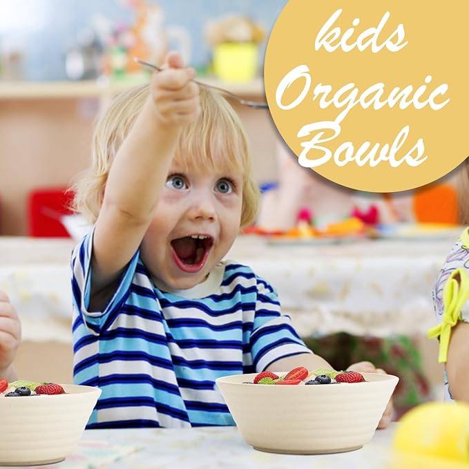 Wheat Straw Bowl Sets,6 PCS Unbreakable Cereal Bowl 36 OZ,Microwave and Dishwasher Safe Bowls,Soup Bowl Sets for Serving Soup,Oatmeal and Salad (Beige)