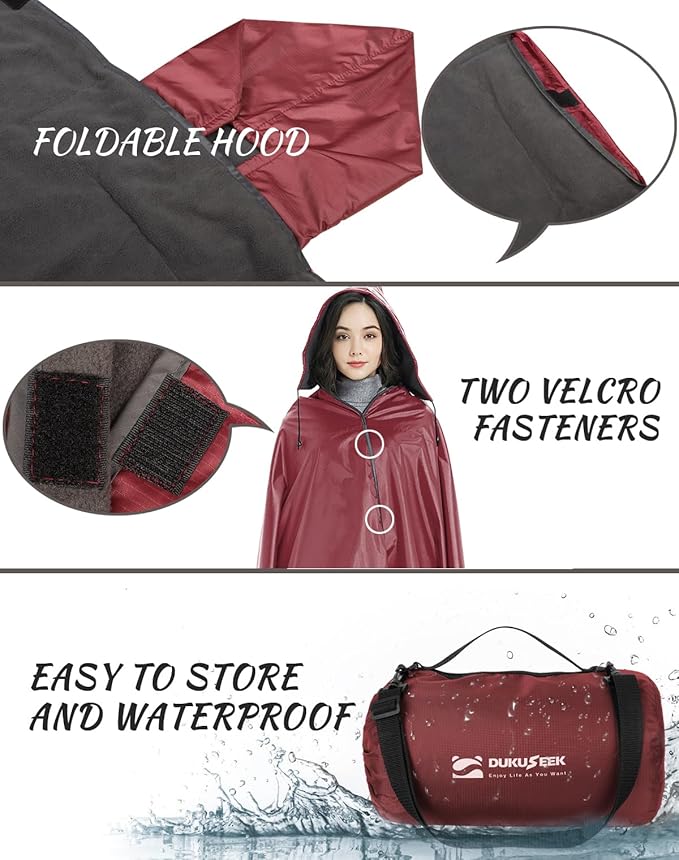 DUKUSEEK Camping Blankets for Cold Weather, Waterproof Blankets for Adult, Large (79x56), Portable, Wearable, Warm for Outdoor Camping, Picnic, Stadium, Sports, Beach, Concerts, Car, Dogs, Travelβ¦