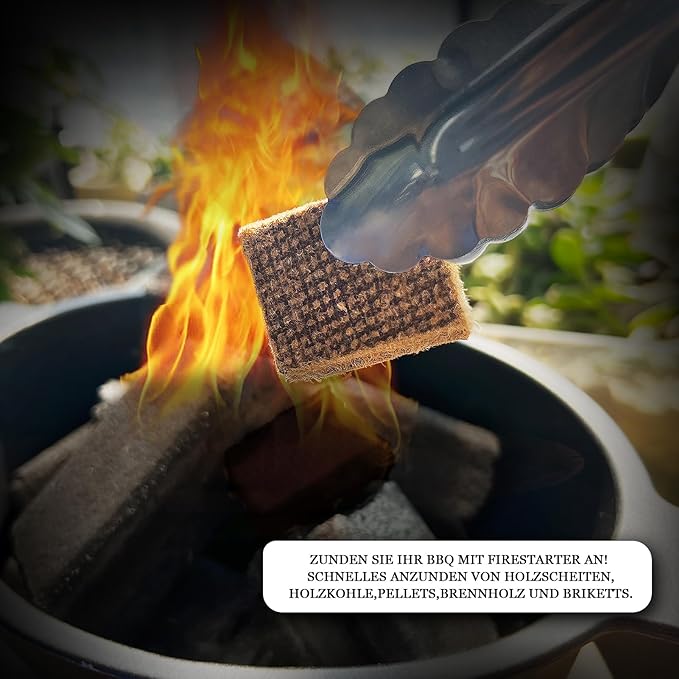 Fire Starter-Pack of 144 Charcoal Fire Starters for Campfires, Chimney, Grill Pit, Fireplace, BBQ & Smoker